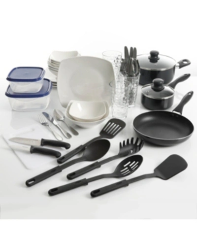 Gibson All You Need 45-pc Combination Dinnerware & Cookware Set In White