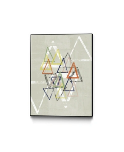 Giant Art 40" X 30" Stamped Triangles Ii Art Block Framed Canvas In Tan