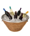 Artifacts Trading Company Artifacts Rattan Aluminum Ice Tub In Honey Brown