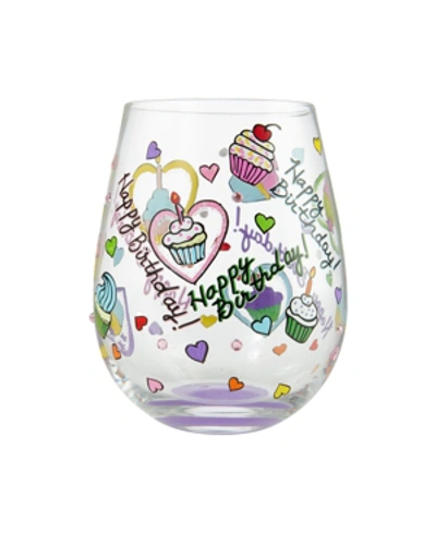 Enesco Lolita Birthday Cupcakes Stemless Wine Glass In Multi