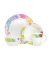 Godinger World Of Eric Carle Tie Dye Multi Color 16-pc Dinnerware Set In Multi