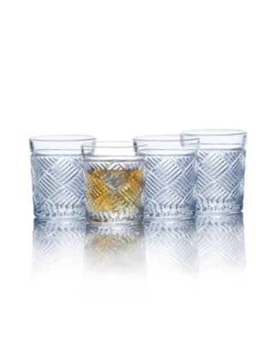 Mikasa Ballard Braid Double Old Fashioned Glasses, Set Of 4 In Clear