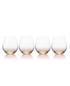 MIKASA GIANNA OMBRE AMBER STEMLESS WINE GLASSES, SET OF 4