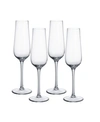 Villeroy & Boch Purismo Champagne Flute, Set Of 4 In Clear