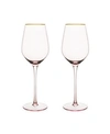 Twine Rose Crystal White Wine Glasses Set Of 2 In Pink
