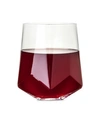 VISKI RAYE FACETED CRYSTAL WINE GLASS, SET OF 2, 20 OZ