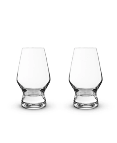 VISKI FOOTED CRYSTAL SCOTCH GLASSES, SET OF 2, 8 OZ