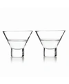 Viski Raye Crystal Heavy Base Martini Glasses Set Of 2 In Clear