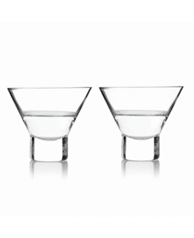 VISKI HEAVY BASE CRYSTAL MARTINI GLASSES, SET OF 2, 7.5 OZ