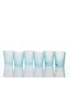 Fortessa Malcolm Double Old Fashioned Glasses, Set Of 6 In Aqua
