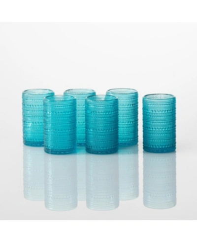 Fortessa Jupiter Set Of 6 Double Old Fashioned Glasses In Turquoise