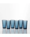 Fortessa Jupiter Set Of 6 Gold Rim Collins Glasses In Azure