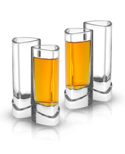 Joyjolt Aqua Vitae Off Base Triangle Shot Glasses, Set Of 4 In Clear