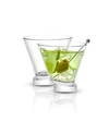 Joyjolt Aqua Vitae Off Base Octagon Martini Glasses, Set Of 2 In Clear