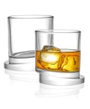 JOYJOLT AQUA VITAE OFF BASE ROUND WHISKEY GLASSES, SET OF 2