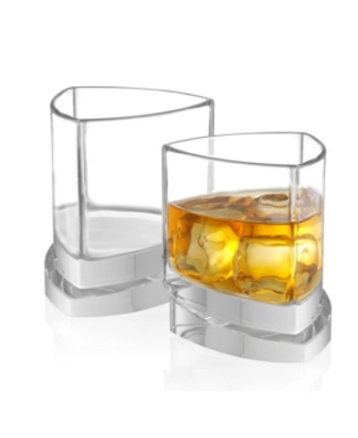 Joyjolt Aqua Vitae Off Base Triangle Whiskey Glasses, Set Of 2 In Clear