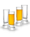 JOYJOLT AQUA VITAE OFF BASE OCTAGON SHOT GLASSES, SET OF 4