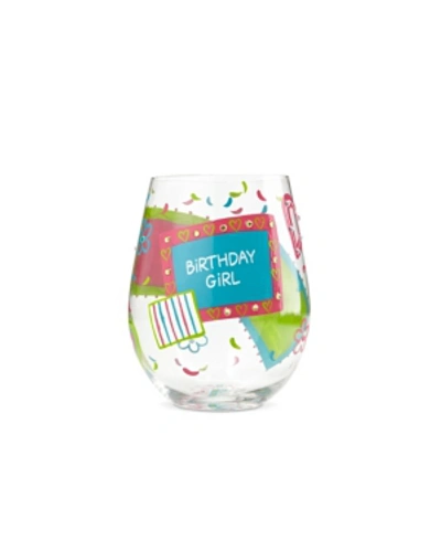 Enesco Lolita Birthday Girl Stemless Wine Glass In Multi