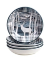 Certified International Fluidity Lodge 4 Piece Soup Bowl In Light Beige