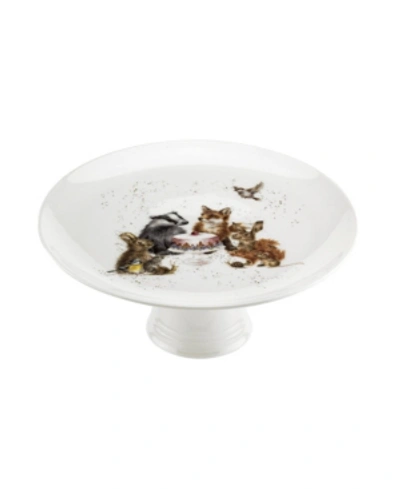Wrendale Designs Footed Cake Plate - Woodland Party In White
