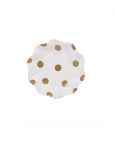 Sophistiplate Wavy Polka Dot Salad Plate, Pack Of 16 In Gold