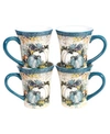 Certified International Harvest Gatherings 4 Piece Mug In Turquoise Aqua