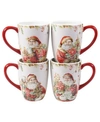 Certified International Christmas Story 4 Piece Mug In Open White