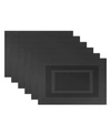 Design Imports Pvc Double Frame Placemat, Set Of 6 In Black