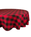 Design Imports Buffalo Check Tablecloth 70" Round In Red