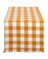 DESIGN IMPORTS HEAVYWEIGHT CHECK FRINGED TABLE RUNNER