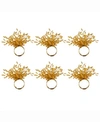 Design Imports Beaded Burst Napkin Ring, Set Of 6 In Gold