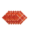 Design Imports Harvest Wheat Jacquard Napkin, Set Of 6 In Burnt Oran
