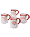 Certified International Magic Of Christmas Santa 4 Piece Mugs In Open Miscellaneous