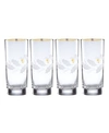 Lenox Holiday Gold 4-piece Highball Glass Set In Clear And No Color