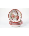 Certified International Christmas Story 4 Piece Soup Bowl In Open White