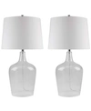 ABBYSON LIVING ABBYSON SET OF 2 ZEN CLEAR GLASS TABLE LAMPS