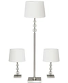 ADESSO 3-PC. METAL AND CRYSTAL LAMP SET