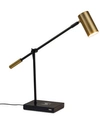 Adesso Collette Led Desk Lamp With Wireless Air Charger & Usb Port In Black
