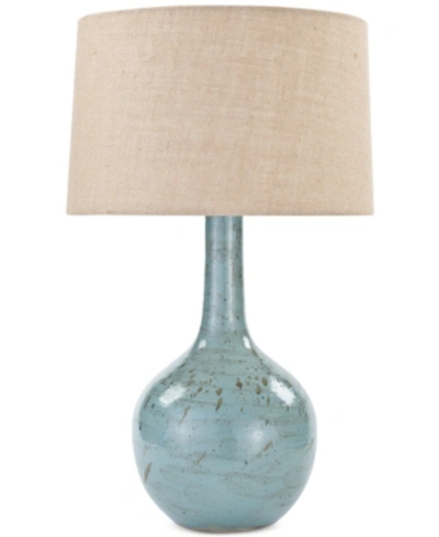Carriage & Co. Fluted Ceramic Table Lamp In Turquoise
