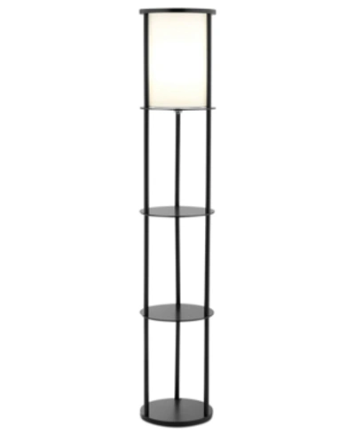 Adesso Stewart Shelf Floor Lamp In Black