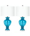 Safavieh Set Of 2 Turquoise Glass Table Lamp In Turquoise