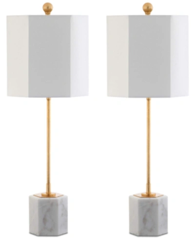 SAFAVIEH SET OF 2 MAGDALENE MARBLE TABLE LAMPS
