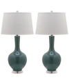 Safavieh Set Of 2 Blanche Gourd Ceramic Table Lamps In Teal