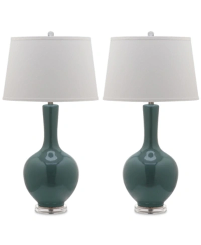 SAFAVIEH SET OF 2 BLANCHE GOURD CERAMIC TABLE LAMPS