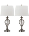 Safavieh Set Of 2 Lattice Urn Platinum-tone Table Lamps In Platinum