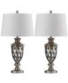 Safavieh Set Of 2 Byron Urn Platinum-tone Table Lamps In Platinum