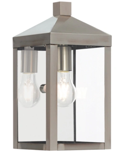 Livex Nyack Outdoor Wall Lantern In Brushed Nickel