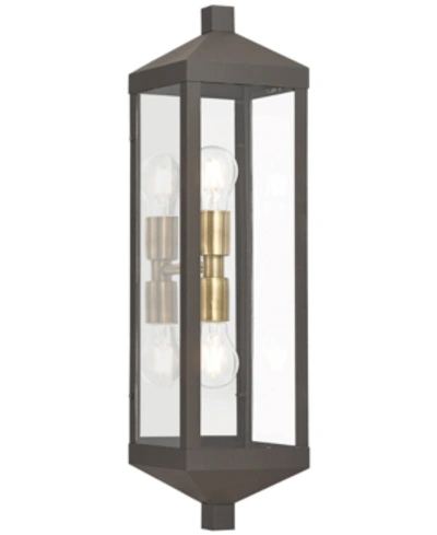 Livex Nyack 2-light Outdoor Wall Lantern In Bronze