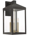 Livex Nyack 3-light Outdoor Wall Lantern In Bronze