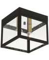 Livex Nyack 2-light Flush Mount In Bronze